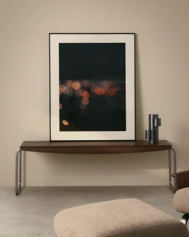 Скамья Tarsel из 100% орехового шпона с конструкцией из матовой стали La Forma (ex Julia Grup) 419835