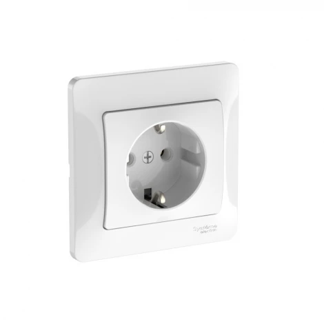 Розетка с заземлением (белый) Systeme Electric GSL000142S