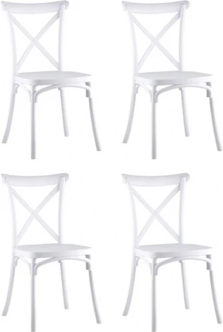 Стул Кроссбэк пластиковый белый 4 шт Stool Group (арт.УТ000037439)
