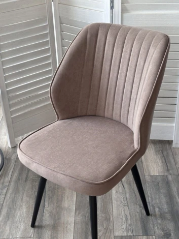 Стул РОССО 360 град. поворот. цвет B5 Капучино, велюр / черный каркас M-City 64756