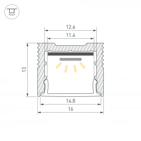 Профиль SL-SLIM-H13M-2000 BLACK (BY) (Arlight, Алюминий) 061375
