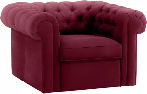 Кресло Chesterfield ОГОГО (арт.339870), (Ткань/Красный)