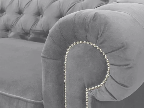 Диван Chesterfield ОГОГО (арт.344635), (Ткань/Серый)