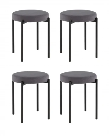Табурет Бриф Original велюр темно-серый 4 шт. Stool Group УТ000042730