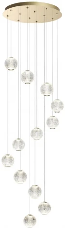 Подвесная люстра каскадная Odeon Light Crystal 5008/56L золотой/металл/акрил LED 56W 4000K 4651лм (220V, на проводе)