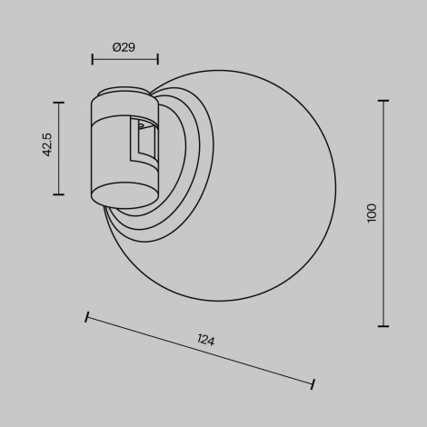 Трековый светильник магнитный модульный светодиодный LED 5W 24V 3000K Maytoni Technical Luna Technical TR229-1-5W3K-B