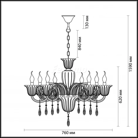 Подвесная люстра Odeon Light Ninfea 3950/8