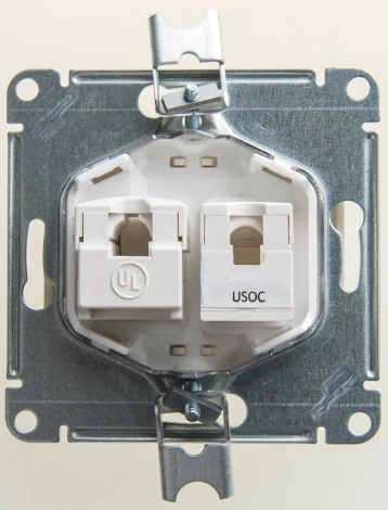Розетка двойная телефонная RJ-11+Ethernet RJ-45 (перламутр) Systeme Electric Glossa GSL000685