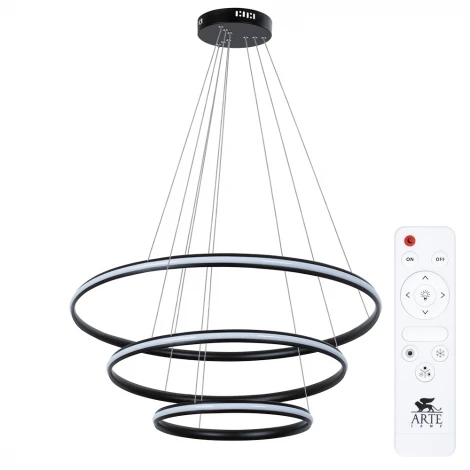 Подвесной светильник ярусный Arte Lamp Meridiana A2198SP-3BK (LED, 220V, пульт управления, на тросе)
