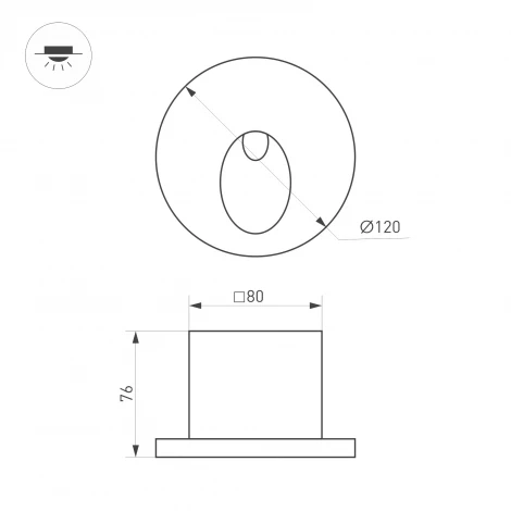 Подсветка для лестниц и ступеней LT-TIE-R120-3W Warm3000 (WH, 45x70 deg, 230V) (Arlight, IP65 Бетон) 050872