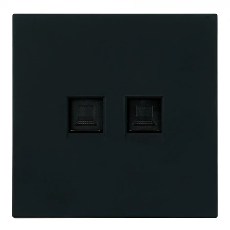 Розетка компьютерная 2-местная RJ-45 (механизм) RST00-3111-05 черный бархат Stekker Мия 50451
