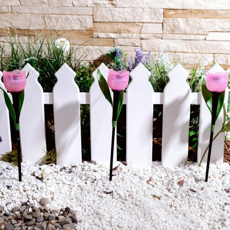 Грунтовый светильник на солнечной батарее Uniel USL-C-451/PT305 PINK TULIP (LED, цветы)