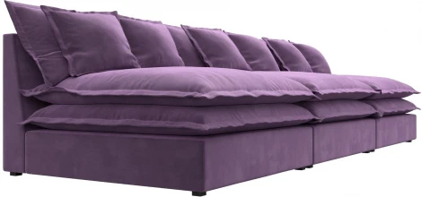 Диван прямой Лига-040 Лонг (Сиреневый/Микровельвет) Лига Диванов арт.121991