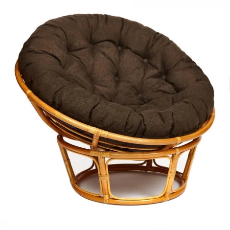 Кресло PAPASAN/ПАПАСАН 23/01 W /с подушкой/ диаметр подушки 125см, 115х101х104см, медовый, ткань коричневый, 3м7-147 Tetchair 13732
