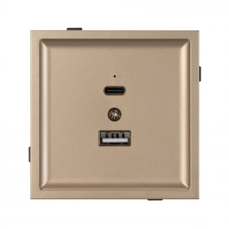 Механизм USB розетки SCT-TENDO-MUAC-PL-GD (5V, 3A, QC3) (Arlight, Песочный) 054097