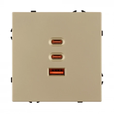 Механизм розетки с быстрой USB зарядкой ARL NOBE SCT-NOBE-MUACC-SFPL-FC-GD (65W, QC3) (Arlight,) 061836