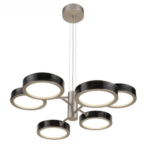 Подвесна люстра светодиодная Odeon Light Riviera 5451/99LB черный/никель/металл/керамика/акрил LED 99W 2000К/3000K/4000K