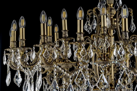 Подвесная большая люстра Dio D'Arte Opera E 1.1.30.600 A (220V, хрусталь, на цепи, подсвечник, свеча)