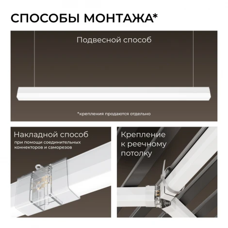 Светильник линейный светодиодный накладной 12Вт 1320лм 6500К IP22 белый Apeyron НЭТ 30-21