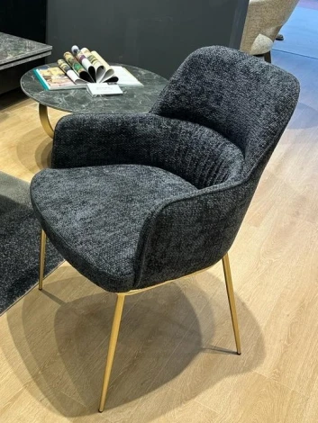 Стул M-City BRUNO Black Wandy-460, ткань / бронзовый