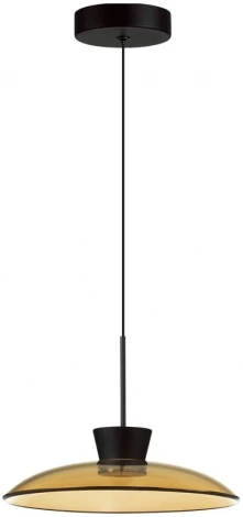 Подвесной светильник Odeon Light Saucer 5055/9LA черный/янтарный/металл/стекло LED 9W 3000К (220V, на проводе)