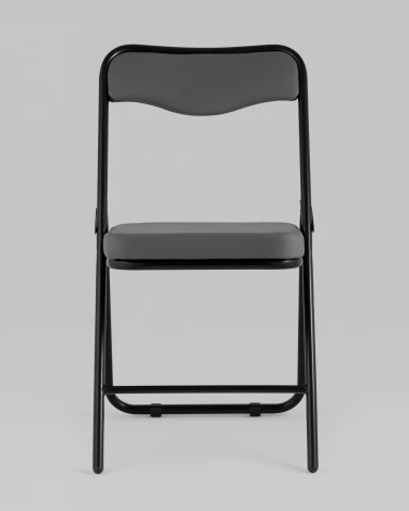 Стул складной Джонни иск.кожа серый, каркас черный матовый Stool Group УТ000043449