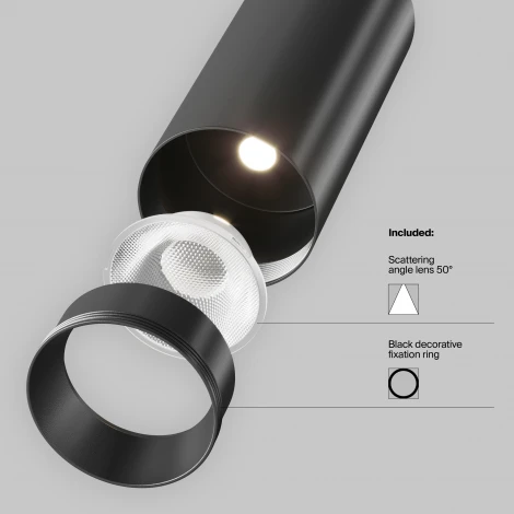 Трековый светильник Focus Led Unity 4000K 12Вт 50° Dim Triac (однофазный) Maytoni Technical TR021-1-12B4K-W-D-B (220V, круглые)