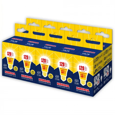 Лампочка светодиодная E27 13Вт Volpe NORMA LED-A60-13W/WW/E27/FR/NR SET10