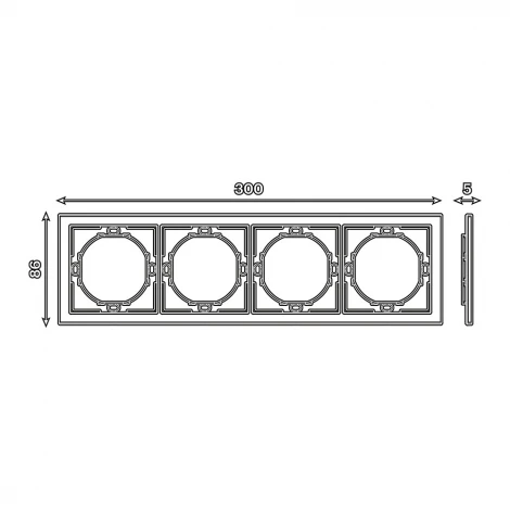 Рамка 4-местная PFR00-3004-05 черный бархат Stekker Мия 50464