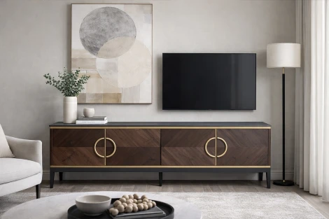 151SV-10003 Тумба под ТВ 4-х дверная шпон 200*58*40см Garda Decor