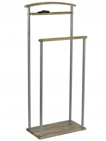 Вешалка костюмная Верис 4 металлик/дуб крымский состаренный Mebelik 007458