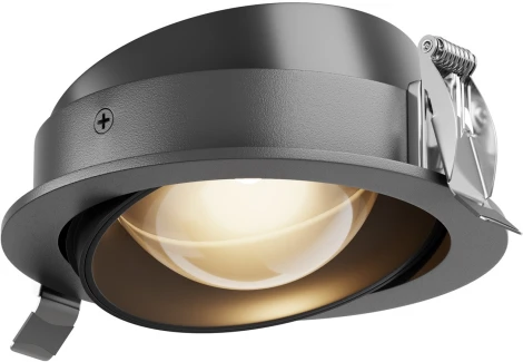 Встраиваемый светильник 12Вт 3000К Maytoni Lens DL105-12W3K-B (LED, 220V, круглые, IP44)
