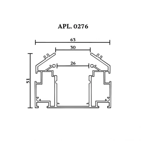 Шинопровод магнитный для натяжного потолка 220V 3 метра Aployt Magnetic track 220 APL.0276.10.300