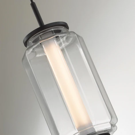Подвесной светильник Odeon Light Jam 5409/11L черный/прозрачный/металл/стекло/акрил LED 11W 3000K 720Лм (220V, на проводе, круглые)