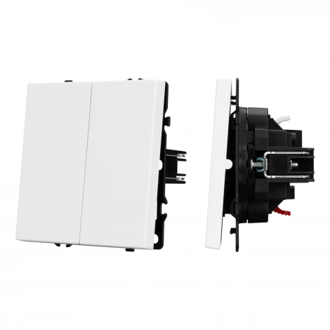 Механизм звонкового выключателя двухклавишный SWT-NOBE-MKR2-SFPL-WH (230V, 10A) (Arlight, Белый кварц) 061741