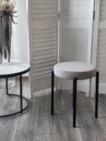 Табурет СТЭК штабилируемый цвет B22 Серый, велюр / черный каркас M-City 64757