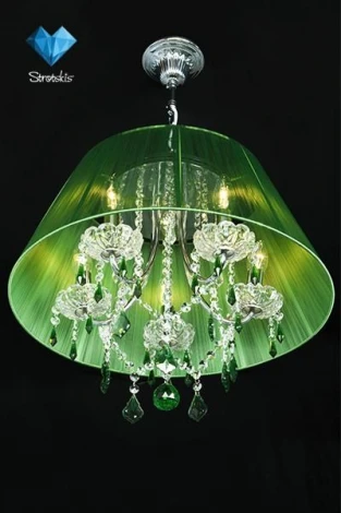 Подвесной светильник Eurosvet Emerald 3125/5 хром/зелёный Strotskis