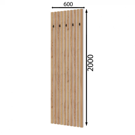 Вешалка Кано 600 КПВ-2, Белый, Дуб Крафт Золотой ТЭКС 00-00165369