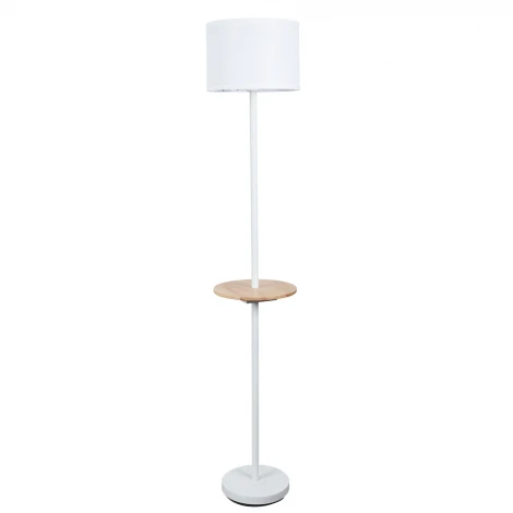 Торшер с полкой с usb Arte Lamp Combo A4056PN-1WH (220V, выключатель, круглые)