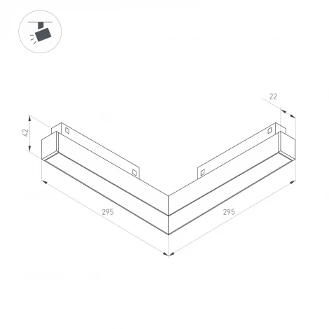 Трековый светильник MAG-ORIENT-FLAT-ANGLE-L295-18W Warm2700 (BK, 100 deg, 48V) (Arlight, IP20 Металл) 060733
