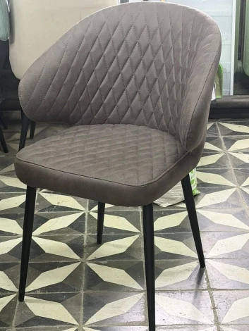 Стул ХИЛТ, цвет B22 Серый, велюр / черный каркас M-City 64789