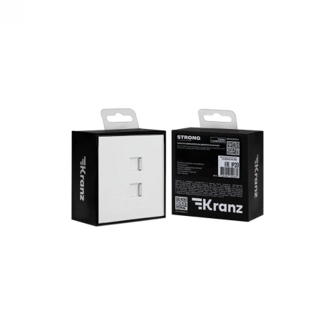 Розетка компьютерная двойная RJ45+RJ45 кат6 с/у жемчуг Kranz Strong KR-78-0725-4