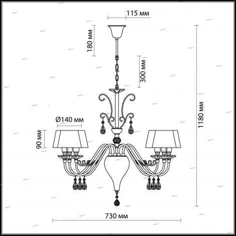 Подвесная люстра Odeon Light Alpes 2937/6