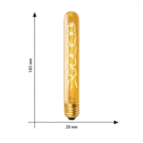 Лампочка накаливания цилиндр желтая E27 60W Uniel IL-V-L28A-60/GOLDEN/E27 CW01