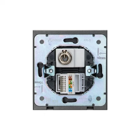 Розетка компьютерная RJ45 кат6 + TV с/у графит Kranz Strong KR-78-0722-6