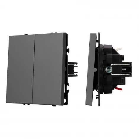 Выключатель проходной ARL NOBE 2 кл софт-тач серый базальт SWT-MKP2-SFPL-GR (250V, 10A) (Arlight,) 054257(1)