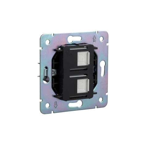 Розетка компьютерная двойная RJ45+RJ45 кат6 с/у перламутр Kranz Round KR-78-0725-1
