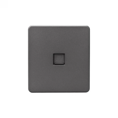 Розетка компьютерная RJ45 кат6 с/у титан Kranz Round KR-78-0724-2