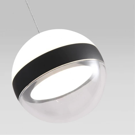 Подвесной светильник Odeon Light Roni 5075/9L черный/прозрачн./молочный/металл/акрил LED 9W 4000K 480лм (220V, на проводе, шар)