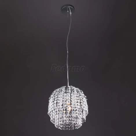 Подвесная люстра Eurosvet Oliver 10091/1 хром/прозрачный хрусталь Strotskis